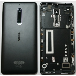 Tapa Trasera +Volumen+Power+Vibrador+Flash Nokia 5 Negra